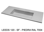 Plan vasque lavabo sur mesure : L 130 à 201 x P 40 à 51 cm, finition lisse mate, 10 couleurs au choix, Anti bactérien, résine Akrytan® teinté dans la masse, Livraison Offerte.
